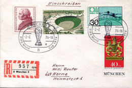 X0952 Germany Cover Circuled Registered 1974 Football Fifa World Cup Munchen WM  1974 - 1974 – West-Duitsland