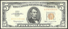 United States Note 5 Dollars Red Seal Abraham Lincoln P-383 Series 1963 - Billetes De Estados Unidos (1928-1953)