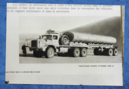 Photo Reproduction POIDS LOURDS  Camion Tracteur Lourd Citerne TBO 15 - Marque Bernard  ? Papier Brillant 10/15 Cm 1992 - Auto's