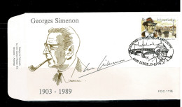 1994 2579 FDC  (Liége) : "  Georges Simenon " - 1991-2000