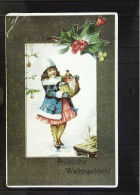 DR: AK Prägekarte "Weihnachtsgrüße"  Vom 24.12.1912 Mit 5 Pf Germania  Knr: 85 -li Obere Ecke Mit Knick - Autres & Non Classés