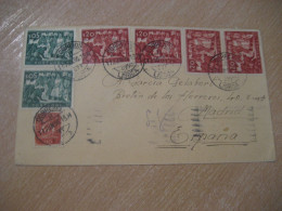 LISBOA 1950 To Madrid Spain Cancel Cover 7 Stamp PORTUGAL - Brieven En Documenten