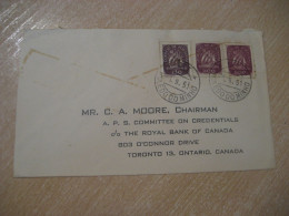 MOLEDO DO MINHO 1951 To Toronto Canada Cancel Cover PORTUGAL - Covers & Documents