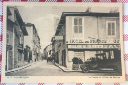 CPA 38 SAINT MARCELLIN Le Centre Et L'Hôtel De France - Saint-Marcellin