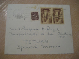 COIMBRA 1953 To Tetuan Spanish Morocco Maroc Marruecos Cancel Cover PORTUGAL - Brieven En Documenten