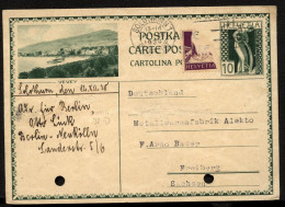 Bild-Postkarte P143I-32 VEVEY Genf - Zürich 1930 - Postwaardestukken