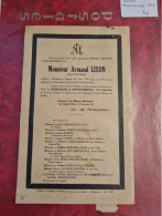 Faire Part Décès ARMAND LIXON CULTIVATEUR 1947 MAUBEGE - Documents Historiques