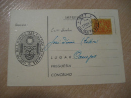 CALDAS DA RAINHA 1954 To Campo Cancel Gremio Da Lavoura Card PORTUGAL - Covers & Documents