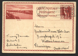 Bild-Postkarte P144-1 BASEL Bern - Waltershausen 1929 Kat.7,00€ - Stamped Stationery