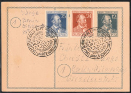 1947 Germany (Allied Occupation Joint Issue) Heinrich Von Stephan Postal Stationery Card With Commemorative Cancel - Entiers Postaux