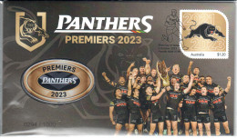 Australia: Penrith Panthers 2023 Medallion Cover - Footy Stamps - Rugby - Raubkatzen