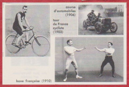 Sport Au Début Du XXe Siècle. Course Automobile (1906), Tour De France (1903), Boxe Française (1910). Larousse 1960. - Historical Documents