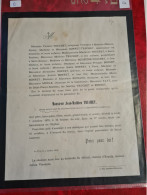 Faire Part Décès MR JEAN MATHIEU TRUCHET 1878 LE PUY INSTITUTEUR BIBLIOTHECAIRE - Historical Documents
