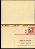 Postkarte Mit Antwort P151 Stpl. Papiermühle Bern 1932 - Postwaardestukken