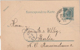 TSCHECHIEN - 1904, Österr. Ganzsache Mit Bahnpost Römerstadt - Kriegsdorf Zug 461 - ...-1918 Prephilately