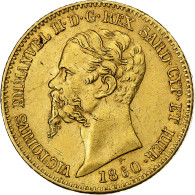 États Italiens, SARDINIA, Vittorio Emanuele II, 20 Lire, 1860, Genoa, Or, TTB+ - Piémont-Sardaigne-Savoie Italienne