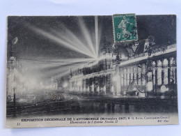 CPA 75 - PARIS - Exposition Décennale De L'automobile (Novembre 1907) Illumination De L'Avenue Nicolas II - Exhibitions