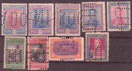 F-EX44632 ARGENTINA PUNCHET ANULADO PERFORATED STAMPS LOT.  - Other & Unclassified