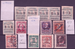 F-EX37782 SPAIN ESPAÑA 1936 CIVIL WAR PATRIOTIC OVERPRINT VITORIA & ZARAGOZA.  - Unused Stamps