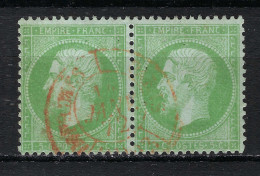 FRANCE Paris CAD Rouge Des Imprimés PP Xx 1872: Sup. Paire De Y&T 35 Obl. PP 23, Aucun Défaut, Très Forte Cote - Zeitungsmarken (Streifbänder)