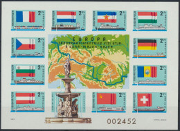 Ungarn Block 128 B Postfrisch Europäische Donaukommission Schiffe Flaggen 70,00 - Lettres & Documents