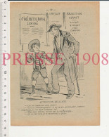 Publicité 1908 A La Grande Maison Charles Moussard Troyes + Humour Cinématographe Lumière Affiche Représentation - Non Classés