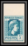 France N°642 Marianne Série D'Alger Non Dentelé (Imperf) Bord De Feuille Essai Trial Color Proof - Color Proofs 1900-1944