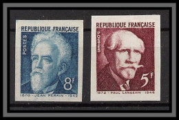 France N°820/821 Paul Langevin Jean Perrin Physique Chimie (physic) Non Dentelé ** MNH (Imperf) Cote Maury 55 EUROS - 1941-1950