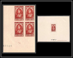 France N°616 Colbert Ministre De Louis XIV 1944 Bloc De 4 Non Dentelé ** MNH (Imperf) + épreuve De Luxe Proof - Ongebruikt