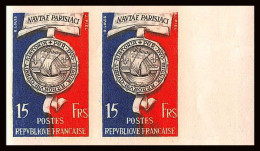 France N°906 Bimillénaire De Paris Sceau Médaille Non Dentelé ** MNH (Imperf) Paire Cote Maury 220 Euros - 1951-1960