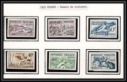 France N°960/965 Jeux Olympiques (olympic Games) D'Helsinki 1952 Essai Trial Color Proof Non Dentelé Imperf ** MNH - Essais De Couleur 1945-…