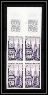 France N°979 Série Touristique Quinper La Rue Kéréon Bloc De 4 Non Dentelé ** MNH (Imperf) - 1951-1960