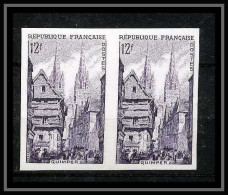 France N°979 Série Touristique Quinper La Rue Kéréon Paire Non Dentelé ** MNH (Imperf) - 1951-1960