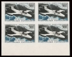 France PA Poste Aerienne Aviation N°35 Maurane Morane Saulnier Non Dentelé ** MNH Imperf Bloc 4 - 1951-1960