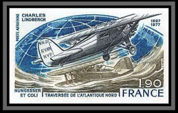 France PA Poste Aerienne Aviation N°50 Charles Lindbergh Nungesser Coli Non Dentelé ** MNH (Imperf) Cote 75 - 1960-.... Neufs