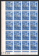 France Préoblitere PREO N°110 Bloc De 20 Coq Gaulois (french Rooster) Non Dentelé ** MNH (Imperf) - 1951-1960