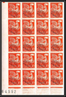 France Préoblitere PREO N°115 Bloc De 20 Coq Gaulois (french Rooster) Non Dentelé ** MNH (Imperf) - 1951-1960