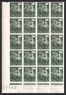 France Préoblitere PREO N°117 Bloc De 20 Coq Gaulois (french Rooster) Non Dentelé ** MNH (Imperf) - 1951-1960