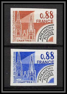 France Préoblitere PREO N°163 Chartres Eglise Church Cathedrale Essai (trial Color Proof) Non Dentelé Imperf ** - 1971-1980