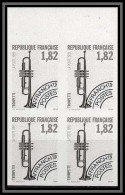 France Préoblitere PREO N°228 Trompette Trumpet Instrument De Musique Music Instrument Non Dentelé ** MNH Imperf Bloc 4 - Music