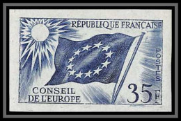 France Service N°20 Conseil De L'europe Europa Drapeau Flag Essai Proof Non Dentelé Imperf ** Mnh - Color Proofs 1945-…