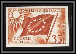 France Service N°20 Conseil De L'europe Europa Drapeau Flag Essai Proof Non Dentelé Imperf ** Mnh - Color Proofs 1945-…