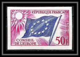 France Service N°21 Conseil De L'europe Europa Drapeau Flag Non Dentelé ** MNH (Imperf) - 1951-1960