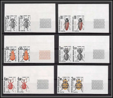 France Taxe N°103/108 Insectes Coleopteres Beetle Insects Paire Coin De Feuille Non Dentelé ** MNH (Imperf) - 1981-1990