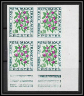 France Taxe N°98 Pervanche Periwinkle Bloc De 4 Fleurs (plants - Flowers) Non Dentelé ** MNH (Imperf) - 1961-1970