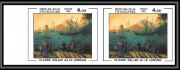 France N°2211 Paire Embarquement à Ostic De Claude Gellée Non Dentelé ** MNH Imperf Cote 160 Tableau (Painting)  - 1981-1990