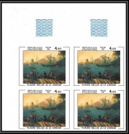 France N°2211 Tableau (Painting) Embarquement à Ostic De Claude Gellée Bloc De 4 Non Dentelé ** MNH Imperf Cote 320 - 1981-1990