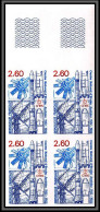 France N°2213 Anniversaire Du CNES Fusée Ariane Espace (space) 1982 Non Dentelé ** MNH (Imperf) Bloc 4 Bord De Feuille - Europa