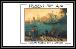 France N°2211 Tableau (Painting) Embarquement à Ostic De Claude Gellée Non Dentelé ** MNH (Imperf) Cote 80 - 1981-1990