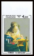 France N°2231 La Dentellière De Vermeer Tableau (Painting) Non Dentelé ** MNH (Imperf) - 1981-1990